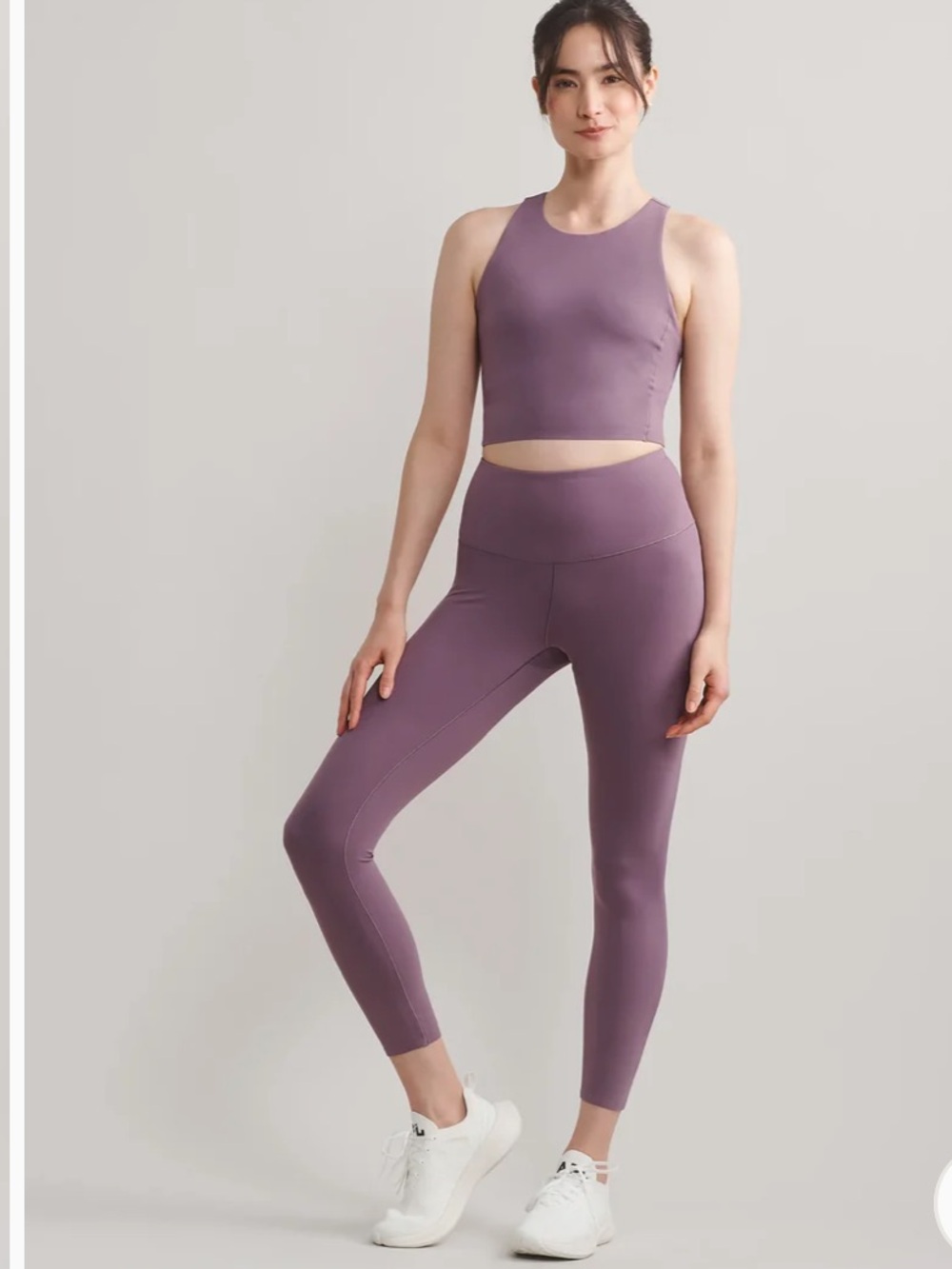 RHONE Women’s Dark Plum Revive Longline Bra & 7/8 Leggings Set Size‎ Large NWT